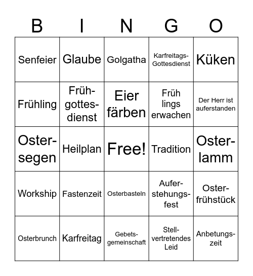 O S T E R N Bingo Card