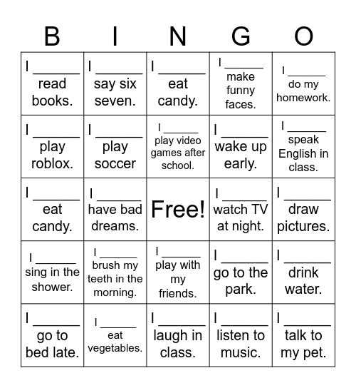 How often do you...? Bingo Card