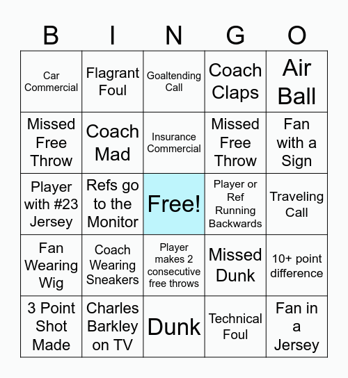 March Madness Bingo Card