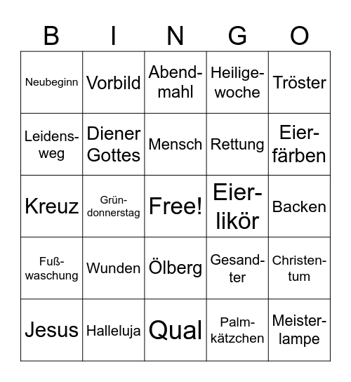 O S T E R N Bingo Card