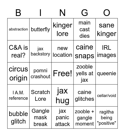 TADC ep.8 Bingo Card