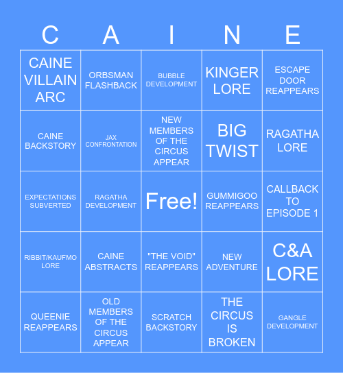 TADC PREDICTION BINGO YAYAYAYA Bingo Card