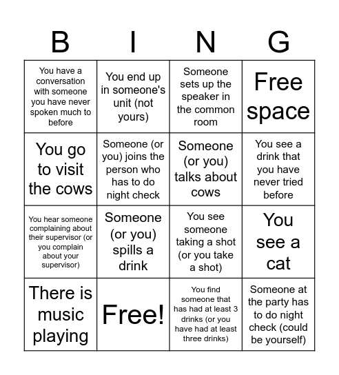 Farm bingo Card