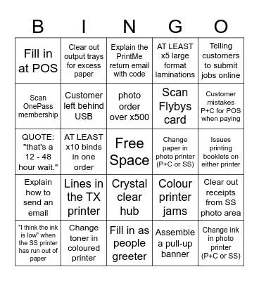 PC STOCKTAKE WEEK Bingo Card
