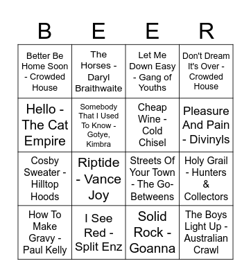 Waltzing the Tillies Bingo Card