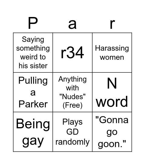Park-O Bingo Card