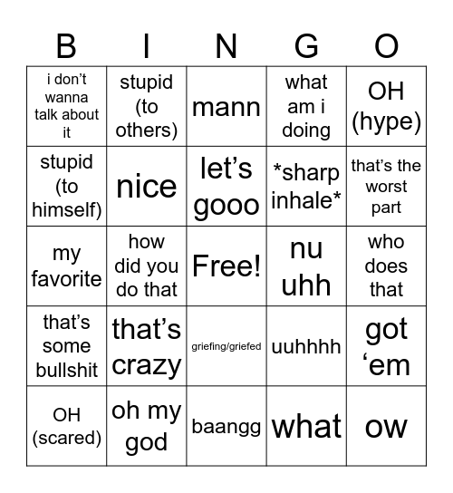 Alex phrases #2 Bingo Card