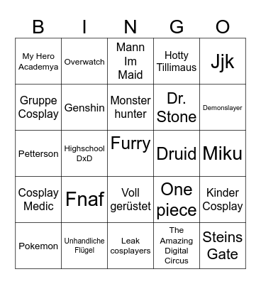 LBM2026 Cosplay Bingo Card