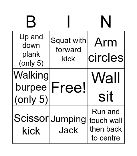 Drop a jean size bingo! Bingo Card