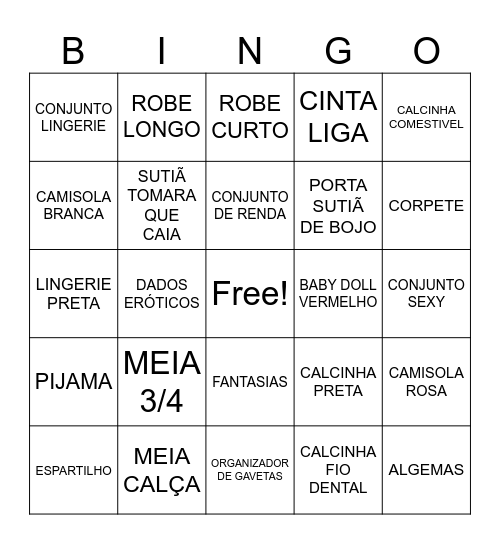 CHÁ DA CAMILA Bingo Card