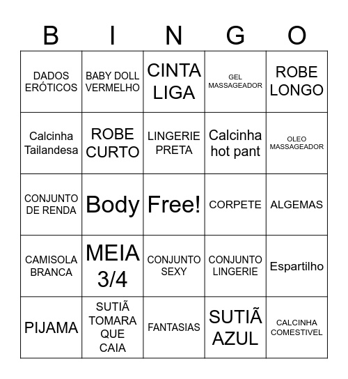 CHÁ DA CAMILA Bingo Card