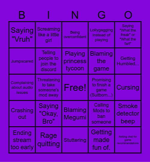 Rei's Bingo Board Bingo Card