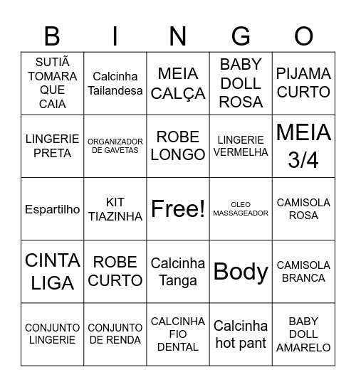 CHÁ DA CAMILA Bingo Card