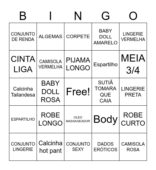 CHÁ DA CAMILA Bingo Card