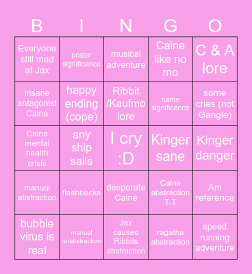TADC FINALEEEE Bingo Card