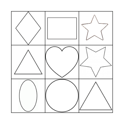 shapes balloons Bingo Card