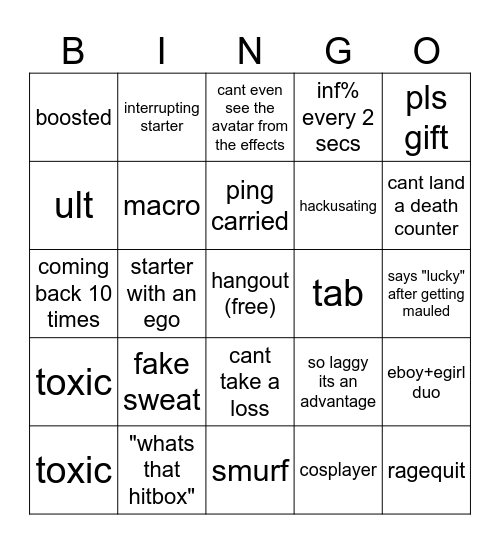 tsb bingo board Bingo Card