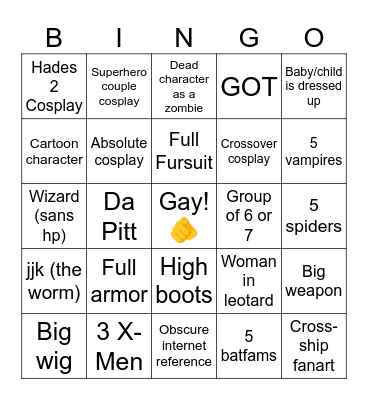 Galaxy Con 2026 Bingo Card