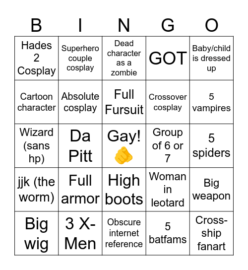 Galaxy Con 2026 Bingo Card