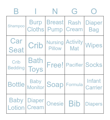 Baby In Bloom Bingo Card