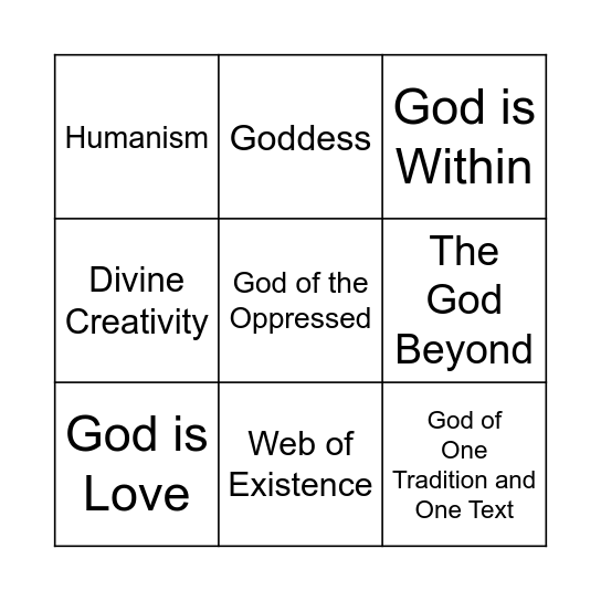 Holy Bingo! Bingo Card