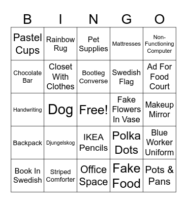 IKEA Bingo Card
