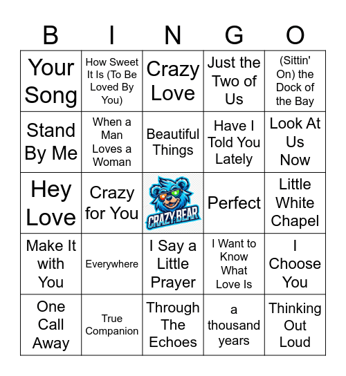 Wedding Bingo Card