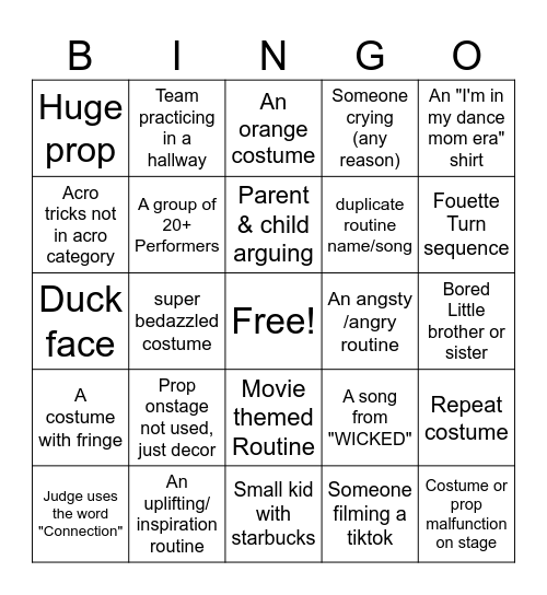 2026 MIMPA FEVER COMPETITION Bingo Card