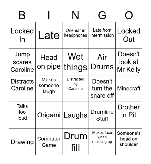 Teo Bingo Card
