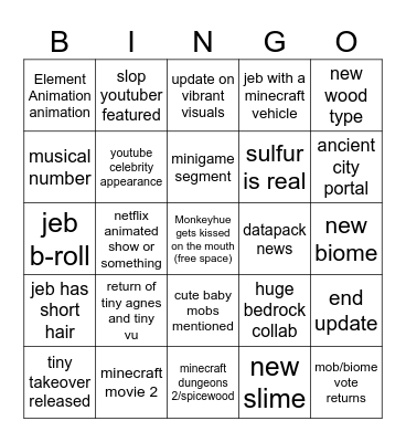MC live 2026 bingo Card