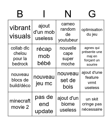 minecraft live 2026 Bingo Card