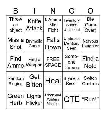 Dechart Games RE9 Bingo Card
