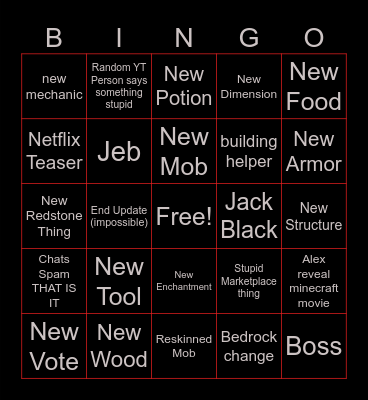 MC Live Bingo Card