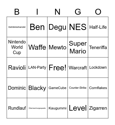lvl 40 Bingo Card