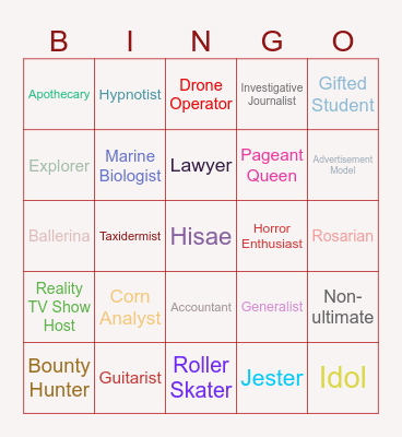 CCC BINGO Card