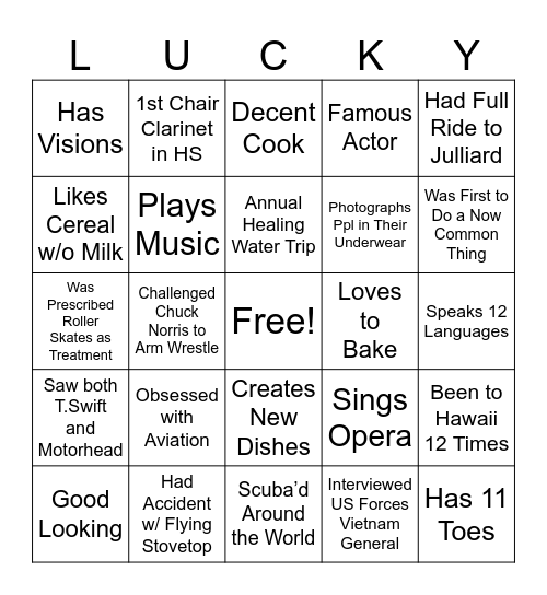 Lucky Bingo Card