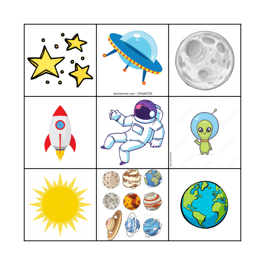 SPACE ADVENTURE Bingo Card