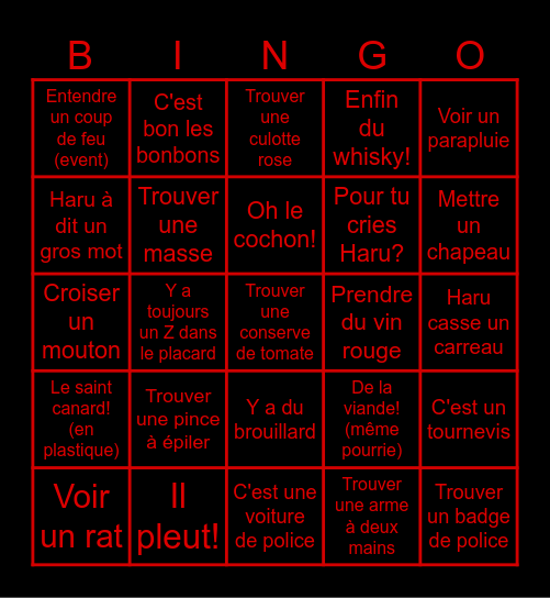 Project Bingoïde Bingo Card