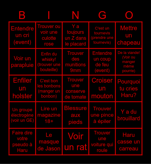 Project Bingozoïd Bingo Card