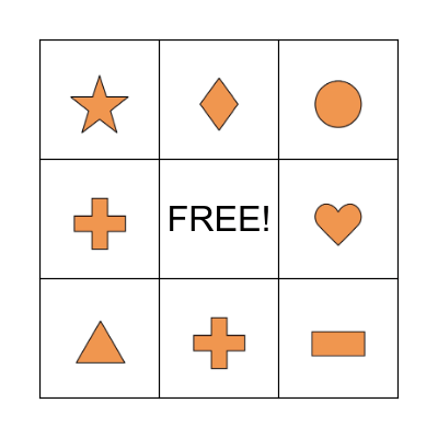 SHAPE SORTING Bingo Card