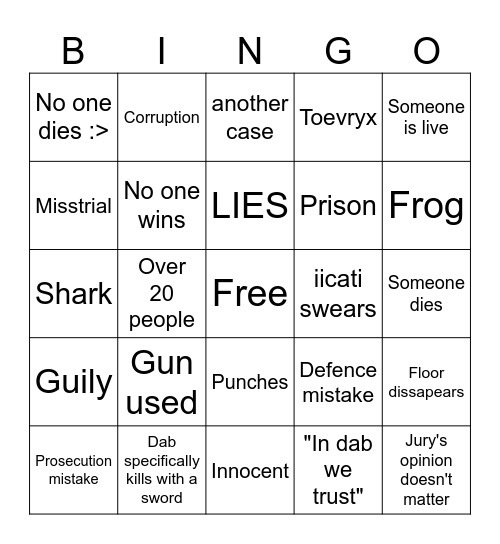 #02Court Bingo Card