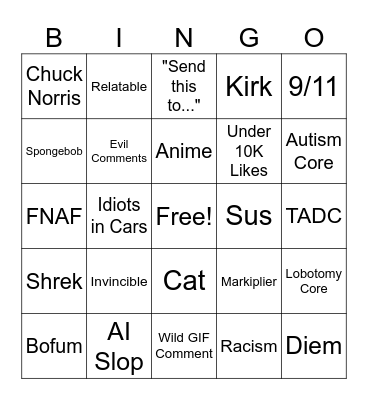 Reels Bingo v3 Bingo Card