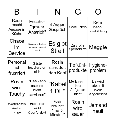 Rosin Bingo Card