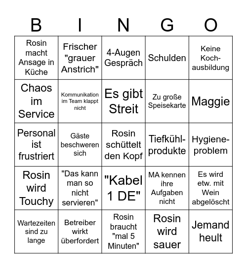 Rosin Bingo Card