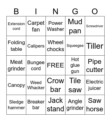 Chicago Tool Library Bingo Card
