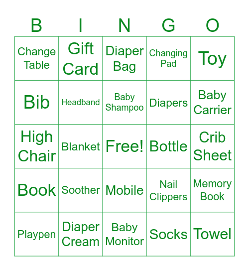 Jenny and Sam's Present Bingo! Bingo Card