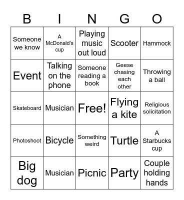 Centennial Bingo Card