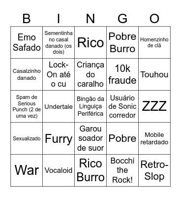 Bingão da Linguiça Bingo Card