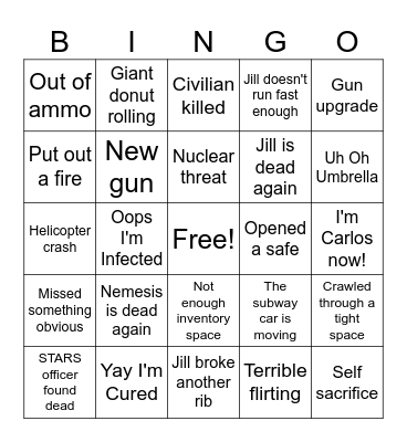RE:3 Bingo Card