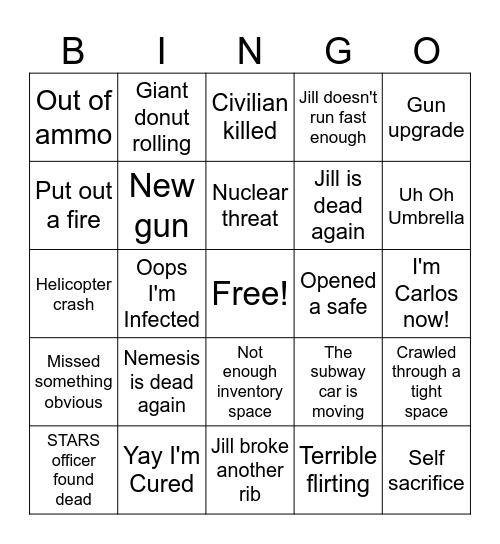 RE:3 Bingo Card